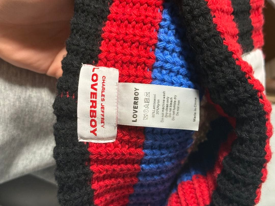 CHARLES JEFFREY LOVEROY 猫耳ニット帽 ビーニー ボーダー