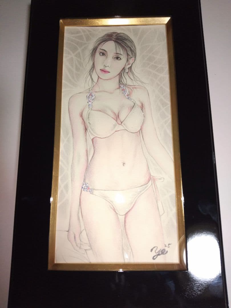 裸婦、美人画、絵画、水着C山本英二、真作、肉筆、高級額縁、高塚省吾、森本草介。