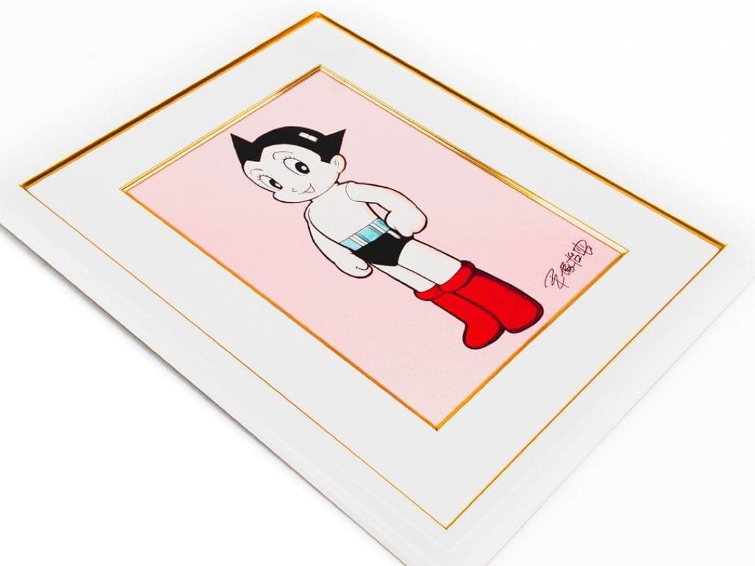 「【SHIN】手塚治虫「アトム（ピンク）」版上サイン有り　作品保証書付き」