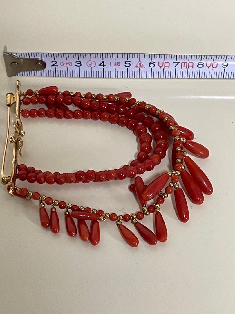 K18 赤サンゴ 珊瑚 ブローチ 飾り