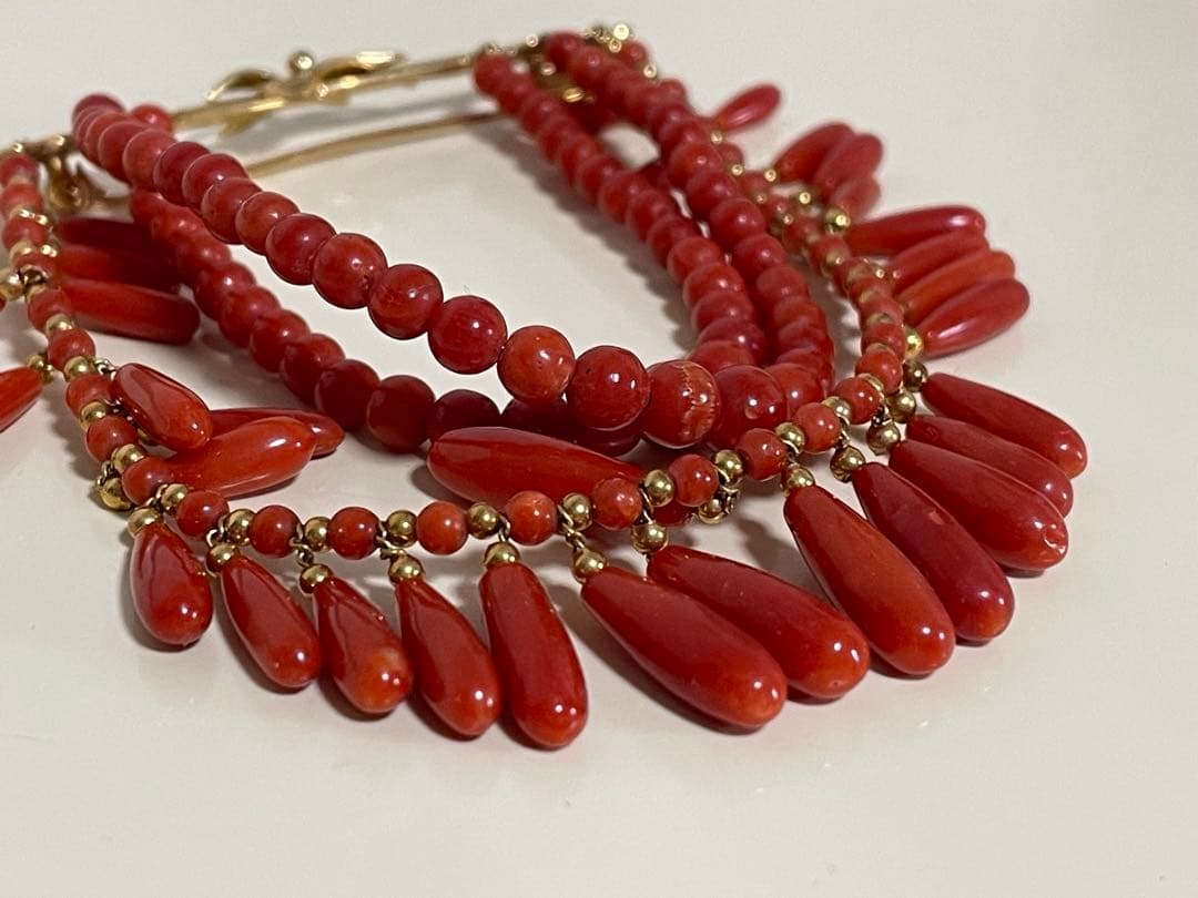 K18 赤サンゴ 珊瑚 ブローチ 飾り