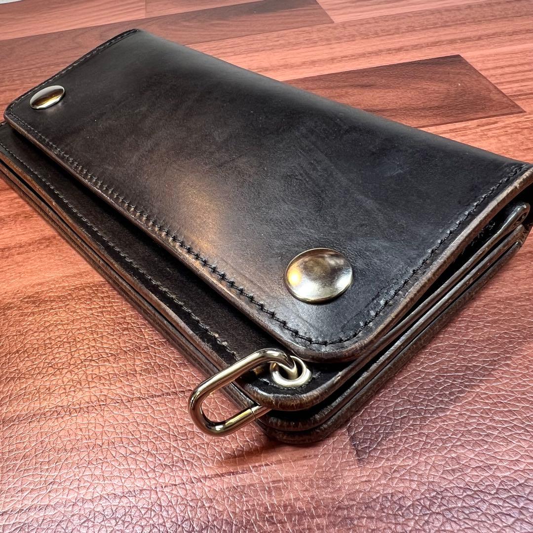 【トラッカーウォレット ロング 3層】クロムエクセル 茶芯 TALON シルバー