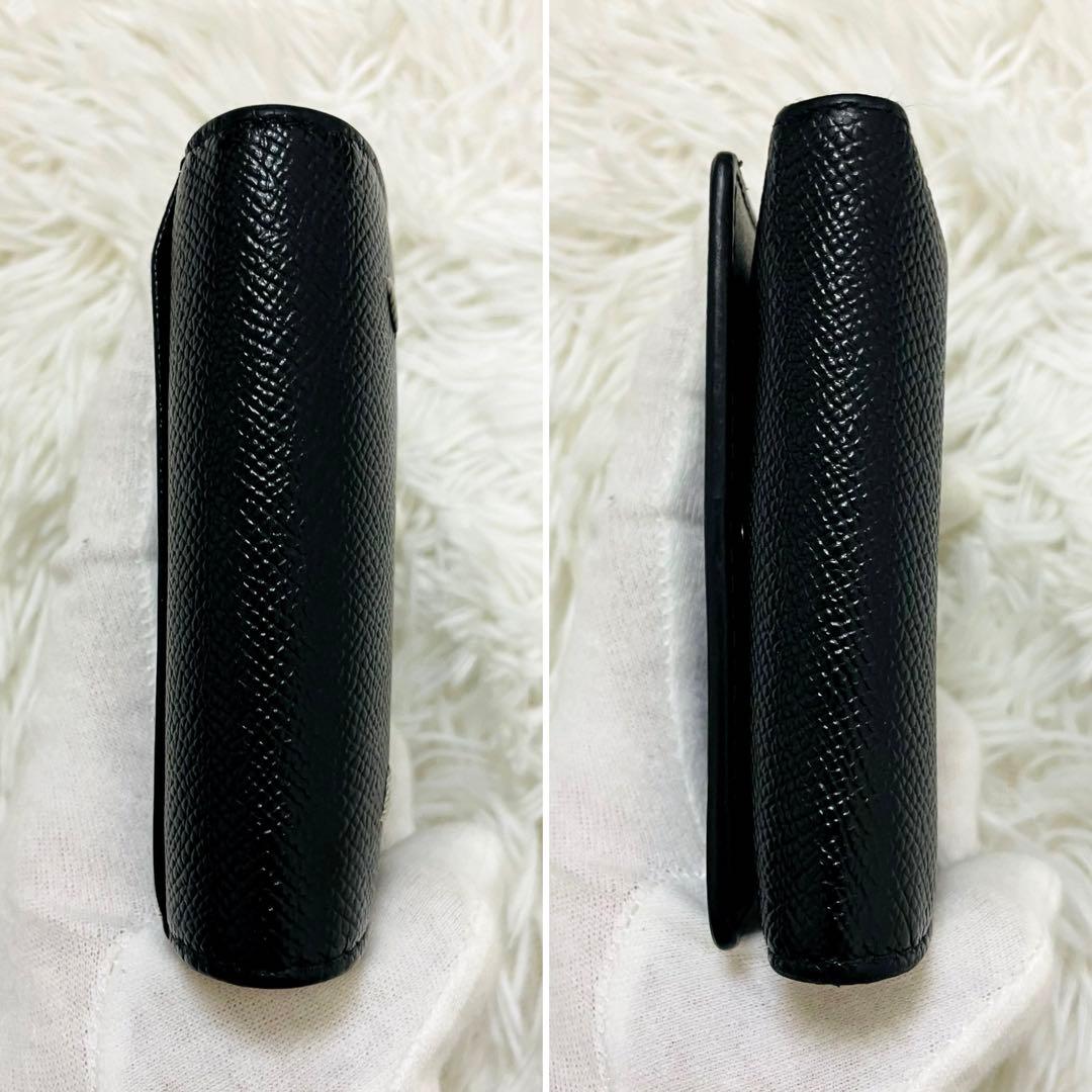 極美✨マルジェラ 三つ折り レザー 4ステッチ シボ革 ブラック