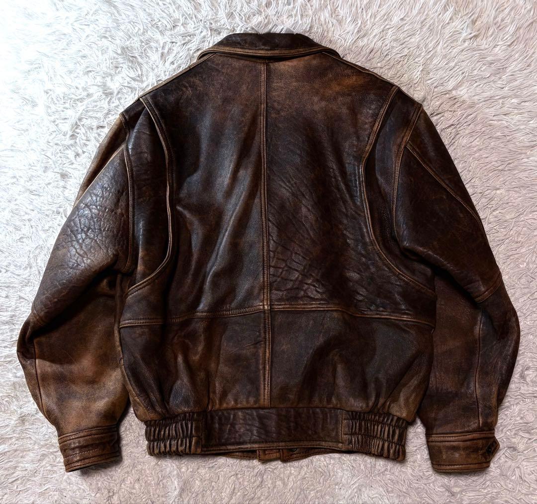 やは✨00s A2 leather jacket brown y2k