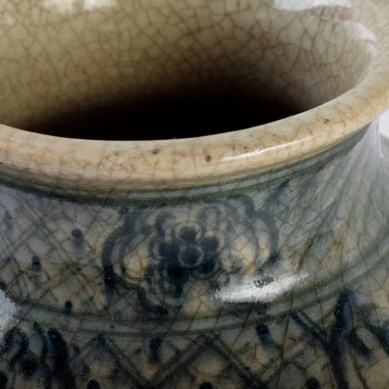 中国　安南染付　雲龍文　壷　C　9161