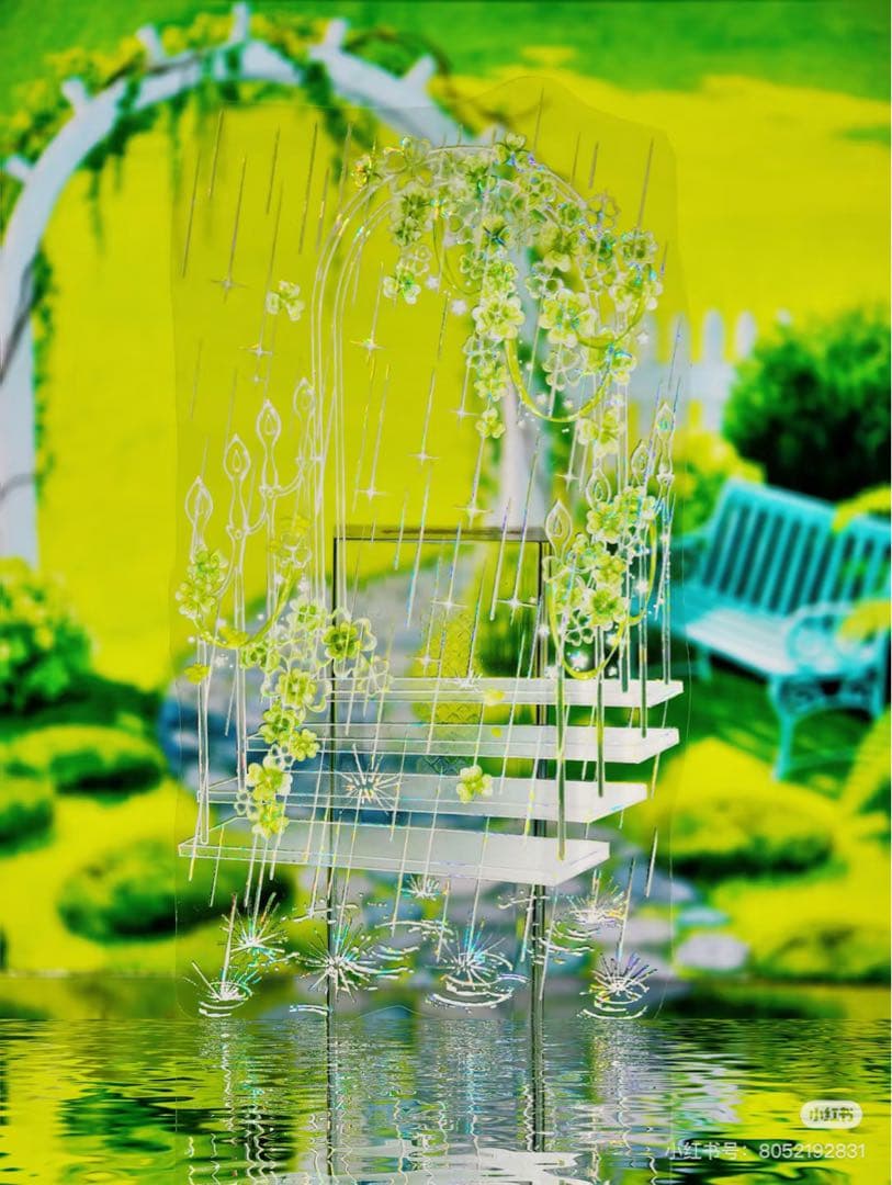 【8551】海外　マステ　5m巻売り　貝殻光マスキングテープ　雨　階段　半透明