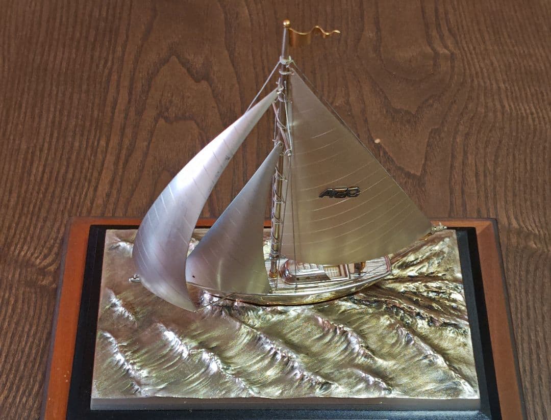 シルバー970 銀製 ヨット　舟　船　置物　金属　工芸