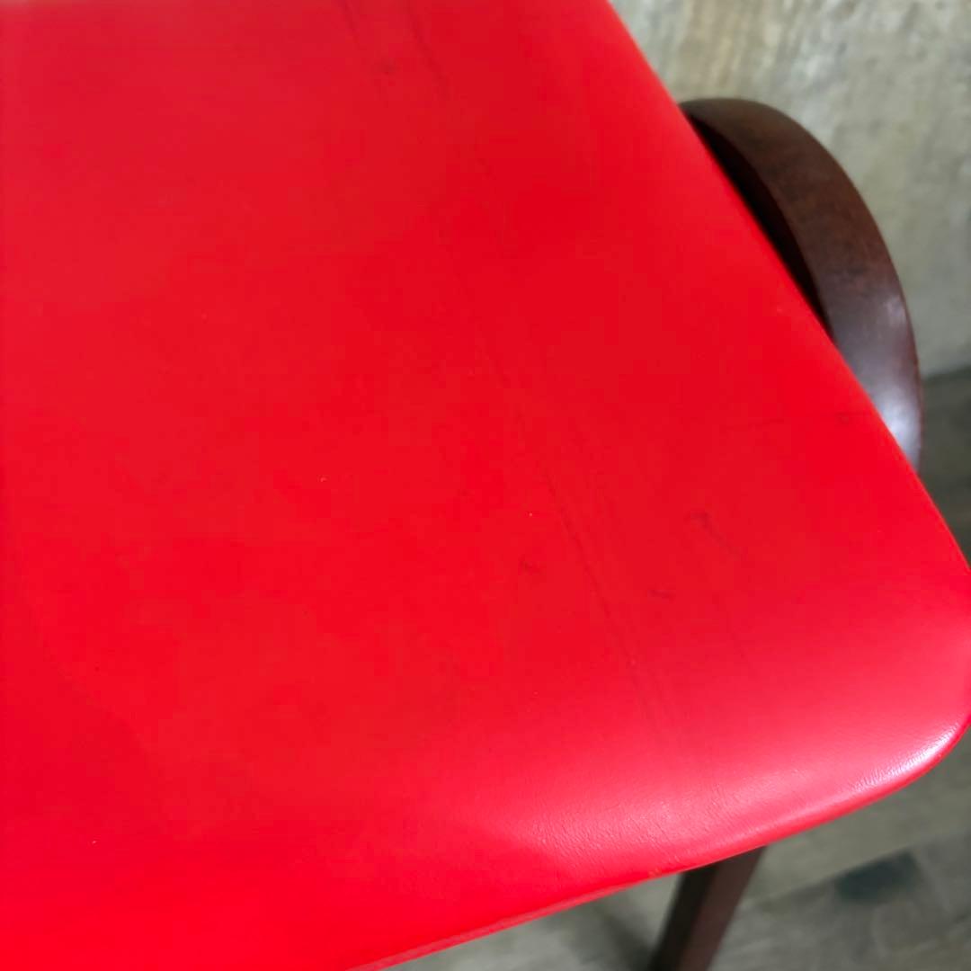 秋田木工　スタッキングスツール　レッド　剣持勇　曲木　②