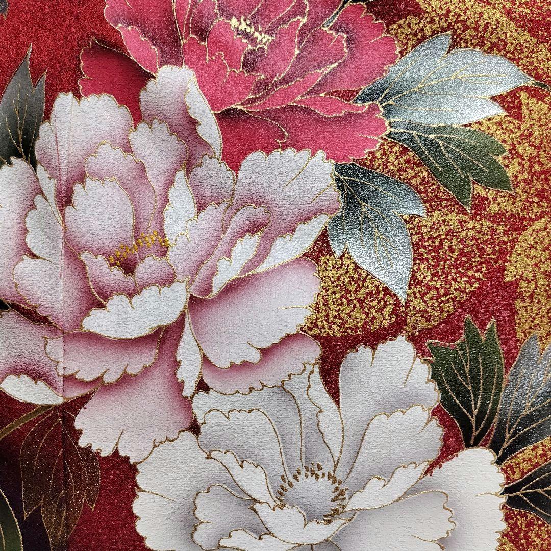 振袖フルセット(7点)・成人式・さがみ誂製・大輪牡丹・金銀彩加工・モダン・正絹