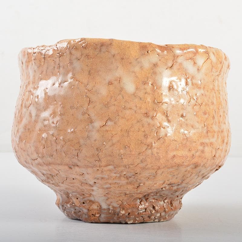 萩焼　十世　坂高麗左衛門　茶碗　銘「瑞年」　宗左（惺斎）極め箱　V　R7454