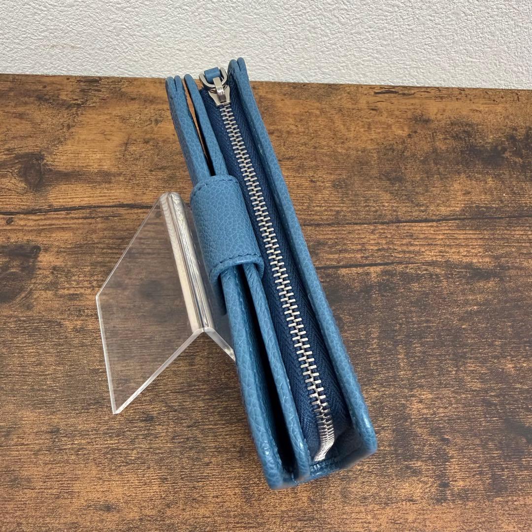 PRADA プラダ 二つ折り財布 ブルー サフィアーノ