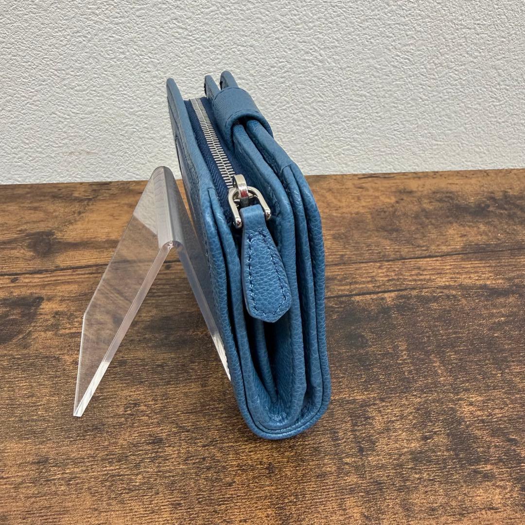 PRADA プラダ 二つ折り財布 ブルー サフィアーノ