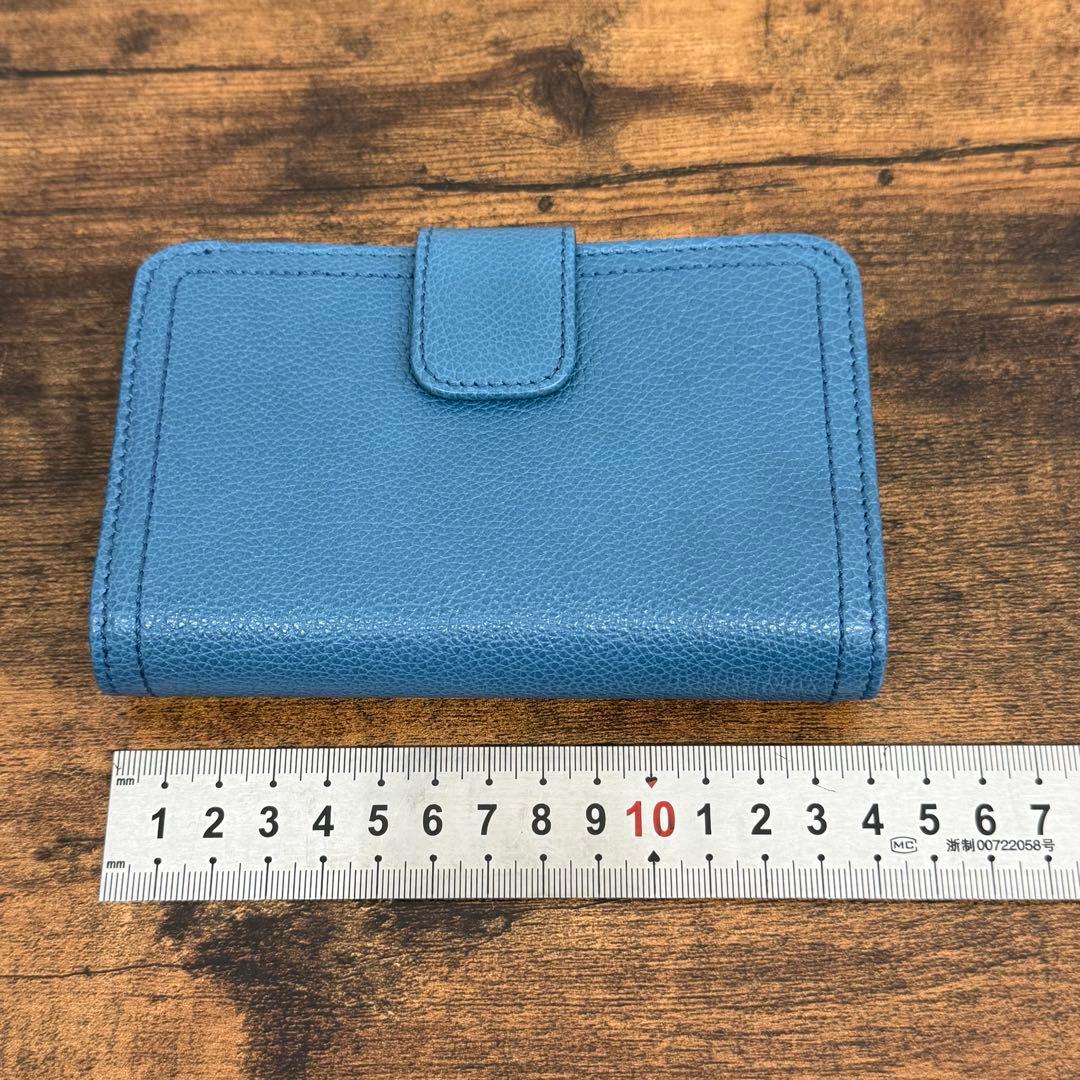 PRADA プラダ 二つ折り財布 ブルー サフィアーノ