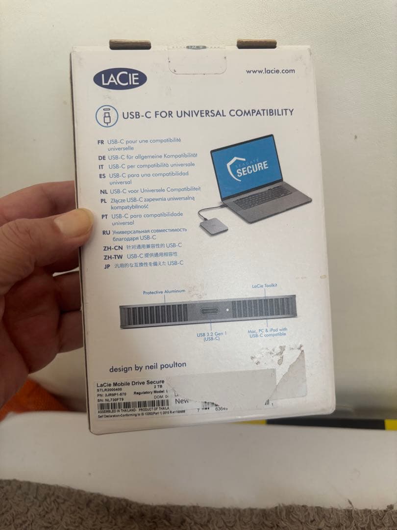 LACIE Mobile Drive Secure 2TB USB-C新品未使用