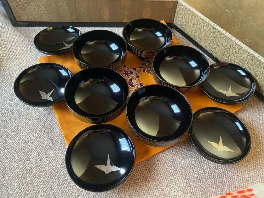 吸物椀　独楽　加賀蒔絵　五客