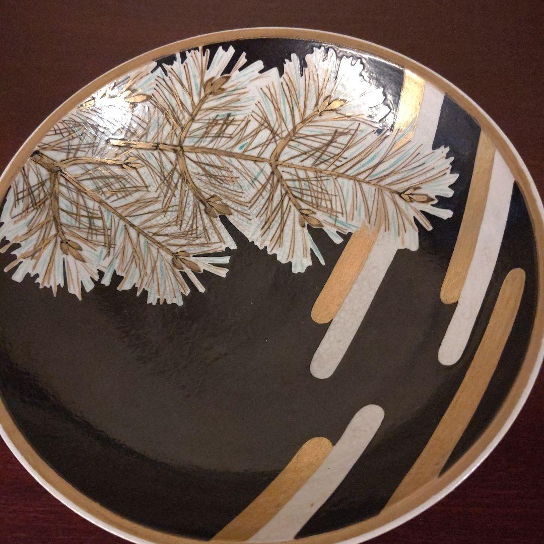 上出喜山　九谷焼 菓子器