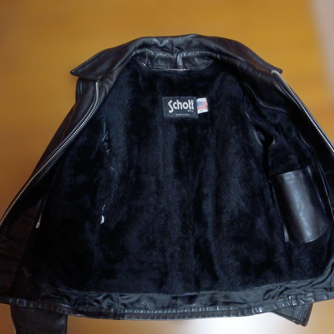 ショット　シングルライダース襟付き34