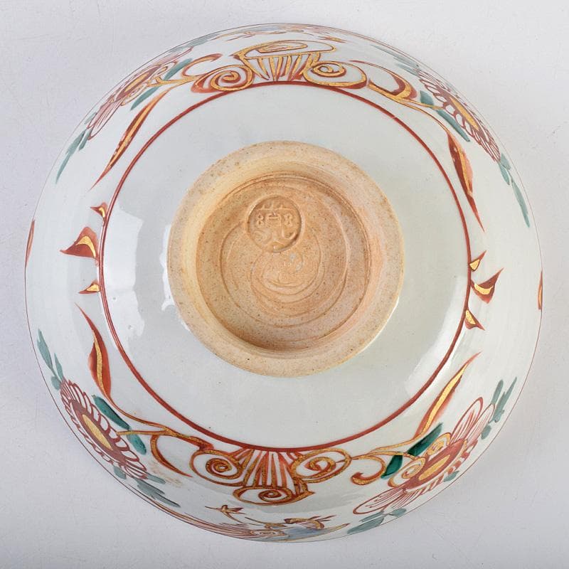 永楽善五郎造　呉州赤絵　魁字花鳥文　鉢　共箱　C　R9241