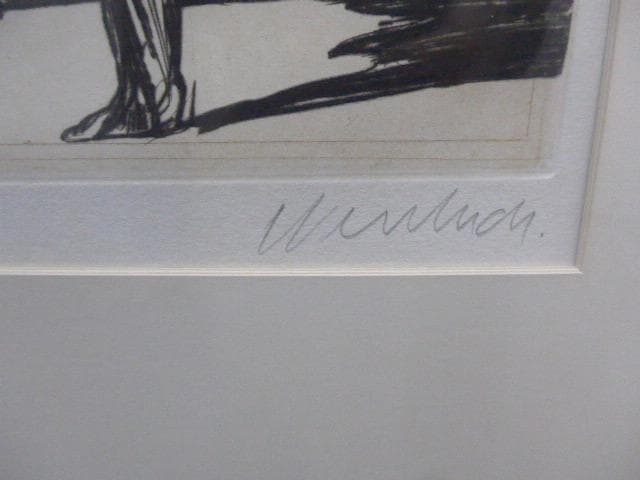 音楽家のリトグラフで人気のワイズバッシュのバイオリン弾き　サインとエディション