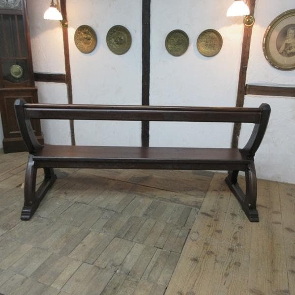 イギリス アンティーク 家具 ロングベンチ 長椅子 チェア 店舗什器 6866d