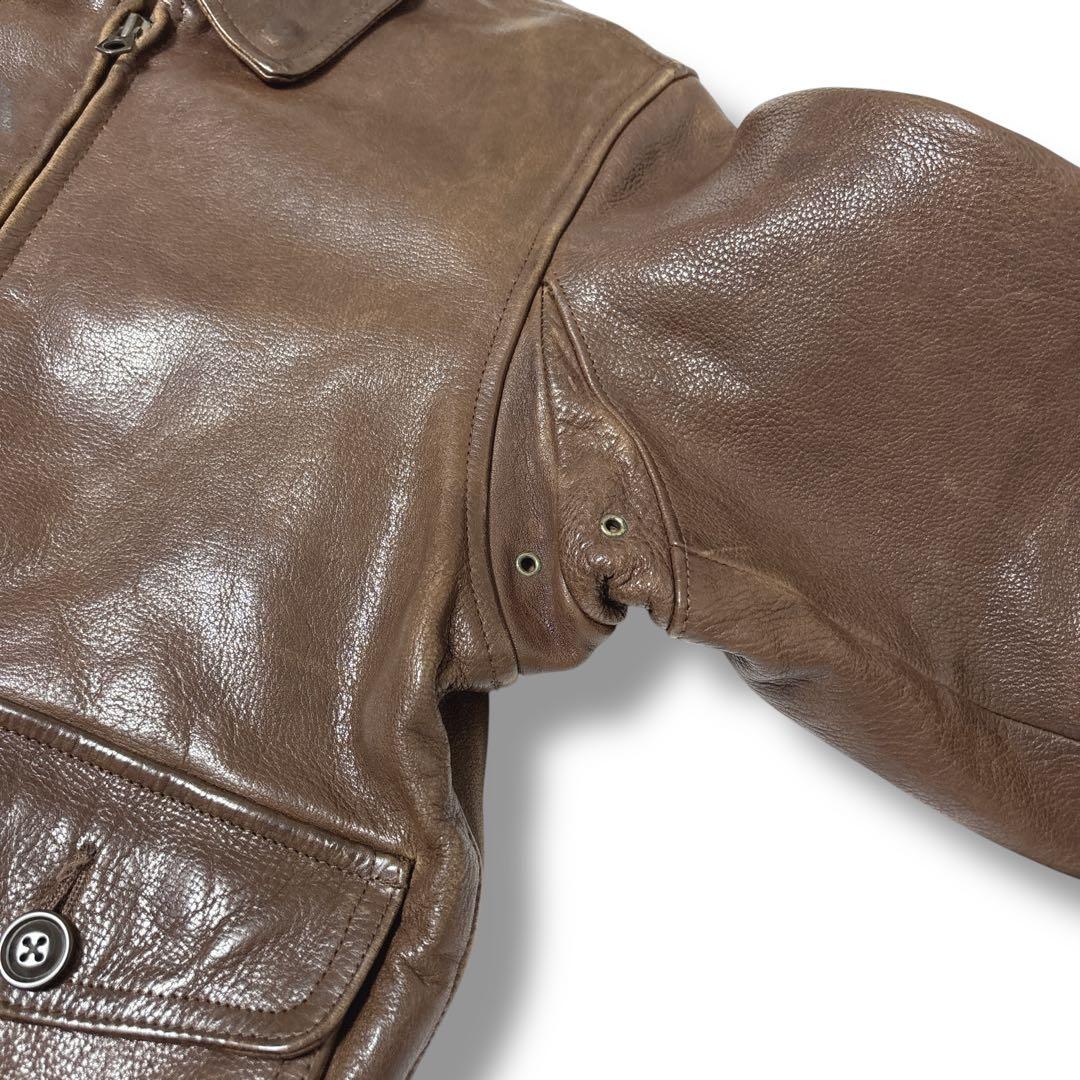 マ*ゆ様 90s ラルフローレン　a2 フライトジャケット　ブラウン　雰囲気抜群