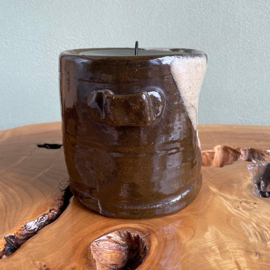 耳付水指 小代焼 茶道具 共箱 水指