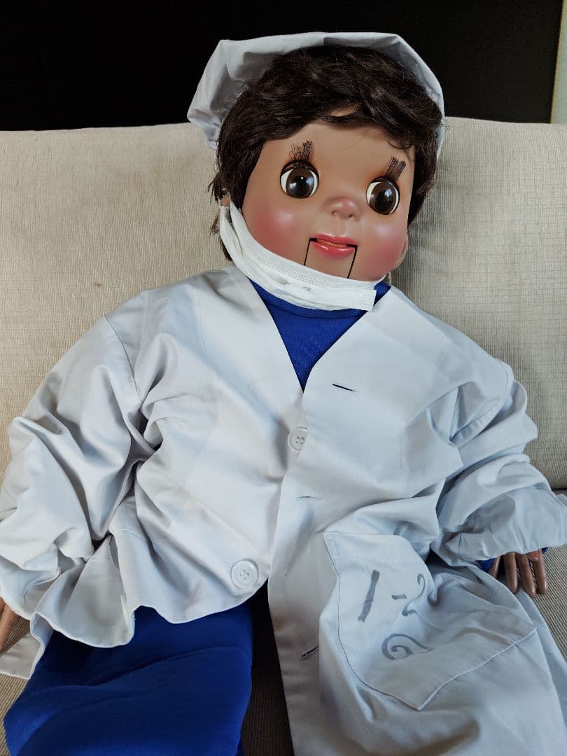 あすなろ腹話術人形男の子と女の子のかつら付き