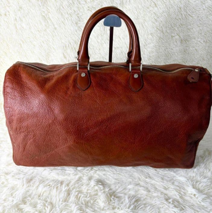 agnes b. ボストンバッグ　オールレザー　本革　茶色　鍵付き