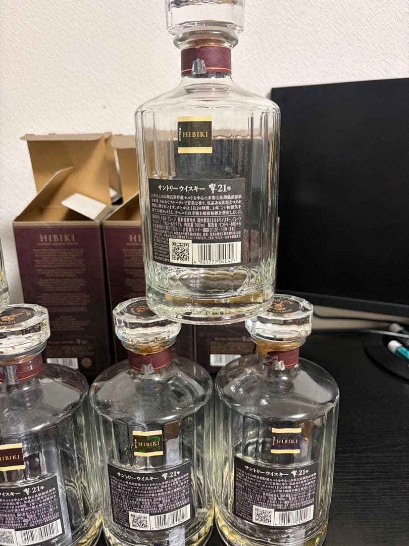 響Hibiki 21年ウイスキー 空き瓶6本セット