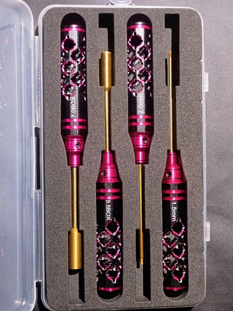 ラジコン　工具　ツール 1.5 2 5.5 7 BOX レンチ　ピンク ラジドリ