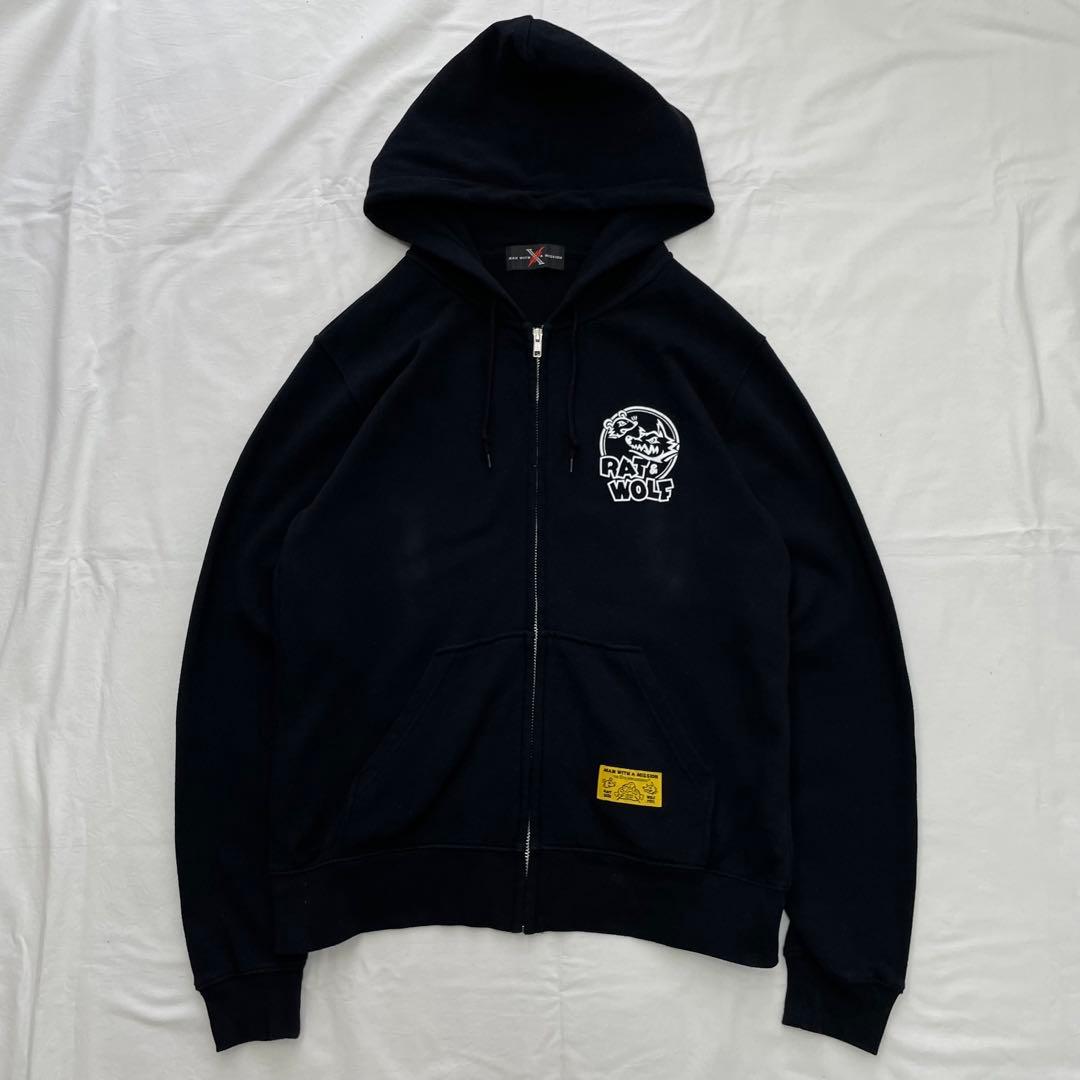 マンウィズ　10th RAT & WOLF ジップパーカー