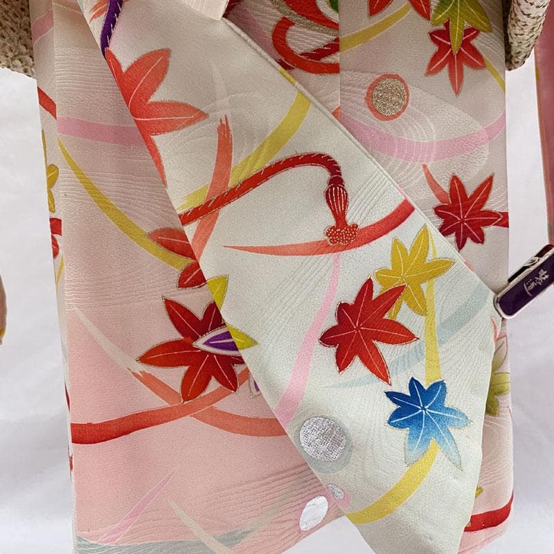 505ag82◎七五三 三歳 女の子 セミアンティーク着物のみ 駒鈴芝◎美品