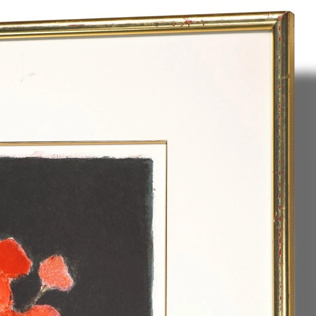 ◆本物保証 ベルナール・カトラン 『赤い花』 大判版画 リトグラフ 石版画