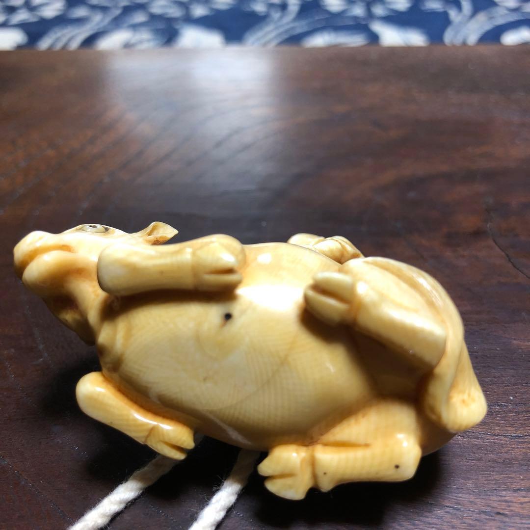 根付け　牧童　時代物