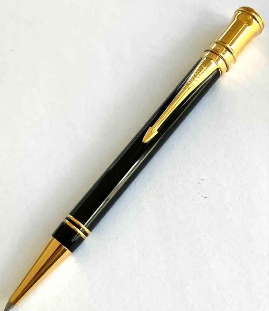 英国製/重厚なブラック軸にダブル金環のパーカーデュオフォールドBP