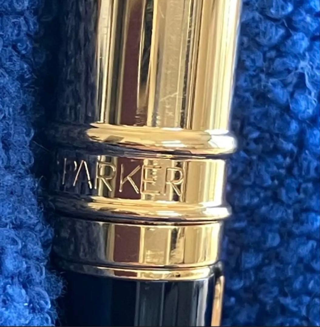 英国製/重厚なブラック軸にダブル金環のパーカーデュオフォールドBP