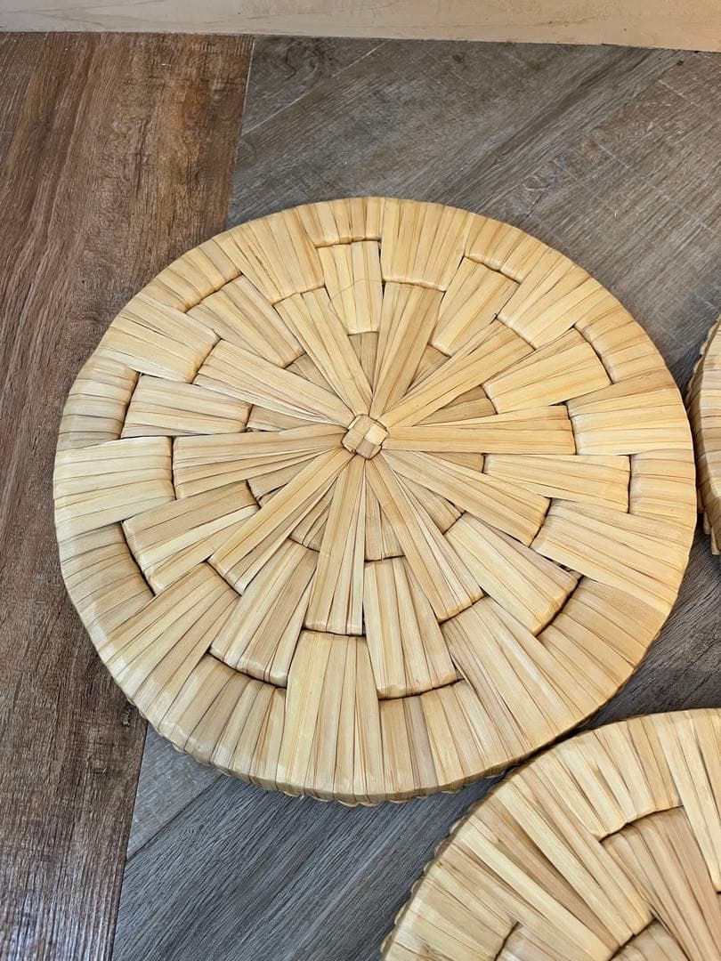 茶道具 露地道具 円座 5客揃 藁竹 天然素材 座具 敷物 紙箱