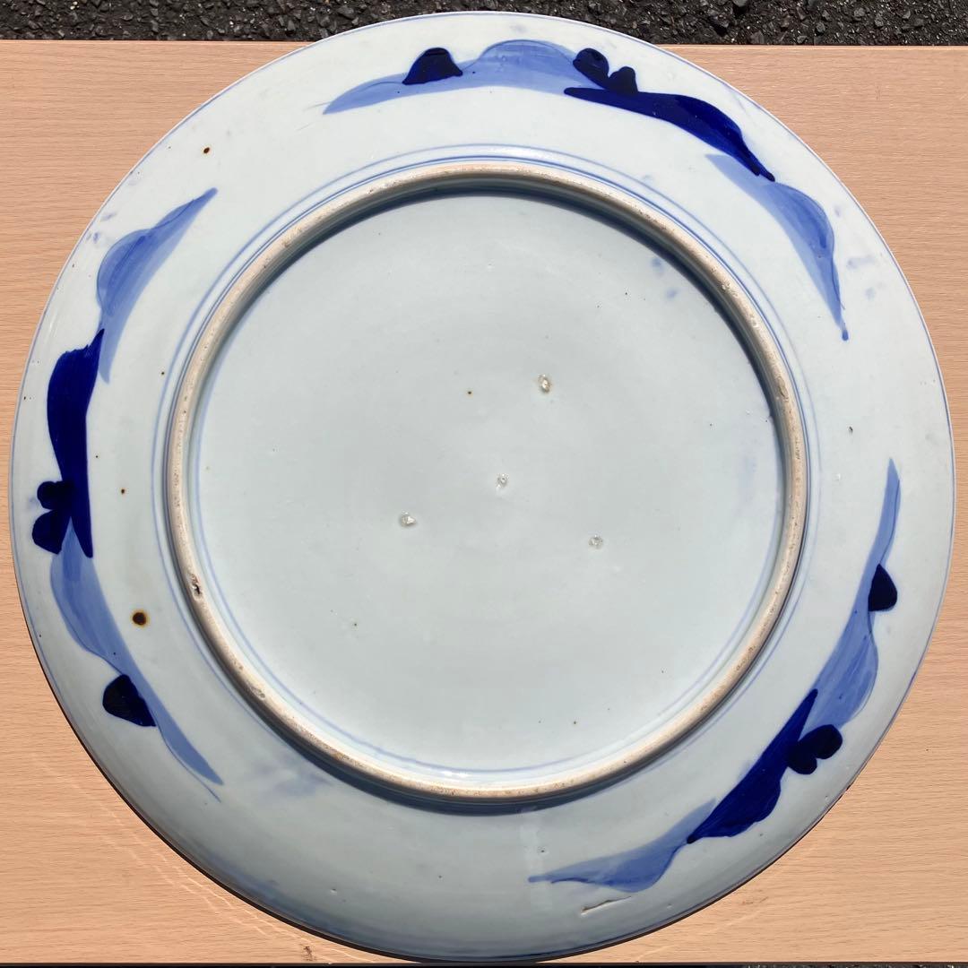 古伊万里？ 虎の絵の大皿 染付 金彩 直径約46cm