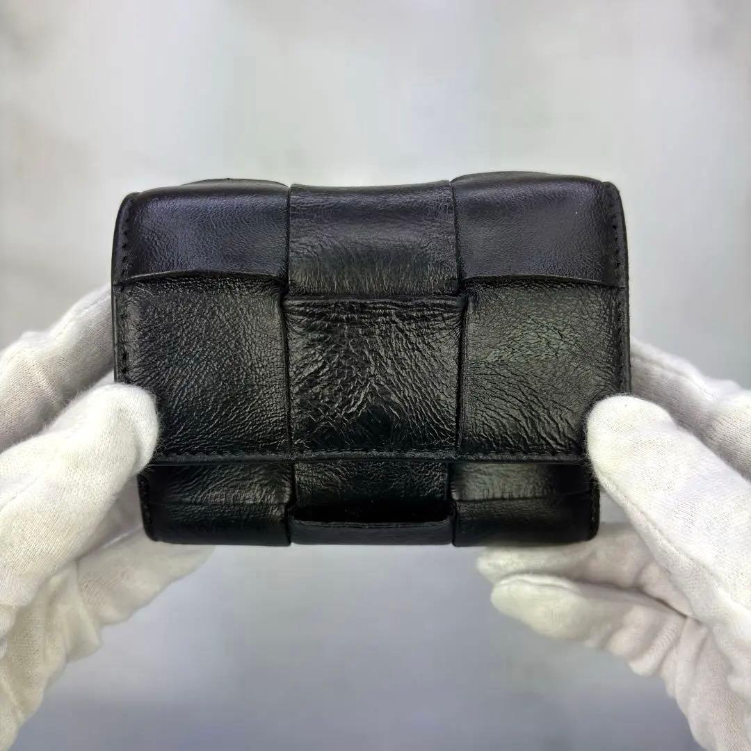 【正規品✨】BOTTEGA VENETA 三つ折り財布 ブラック