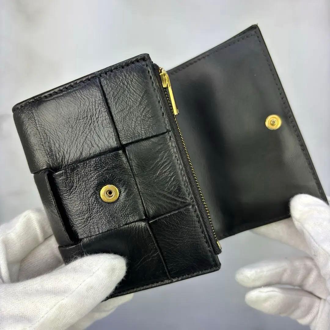 【正規品✨】BOTTEGA VENETA 三つ折り財布 ブラック