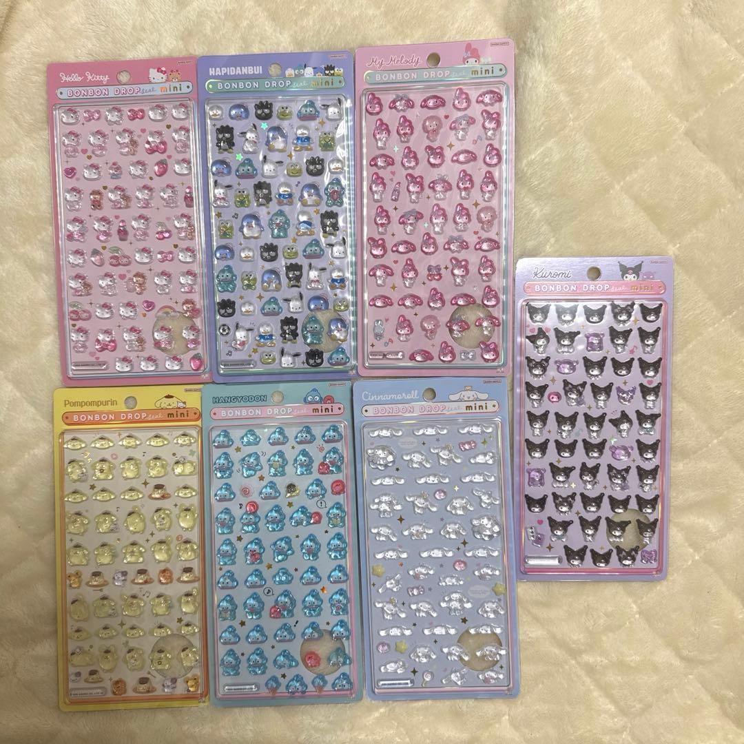 【正規品】サンリオ　ボンボンドロップシールミニ　7種セット