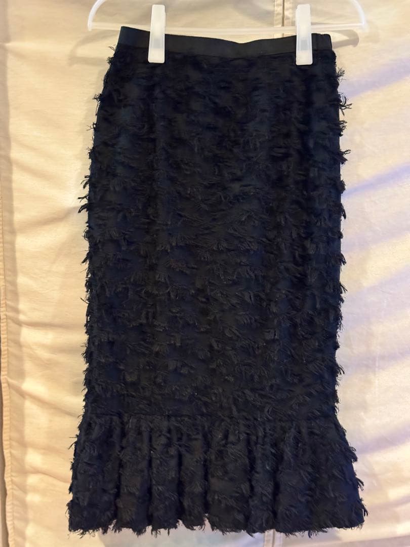 アドニシス　フリンジ　ブラックタイトスカート