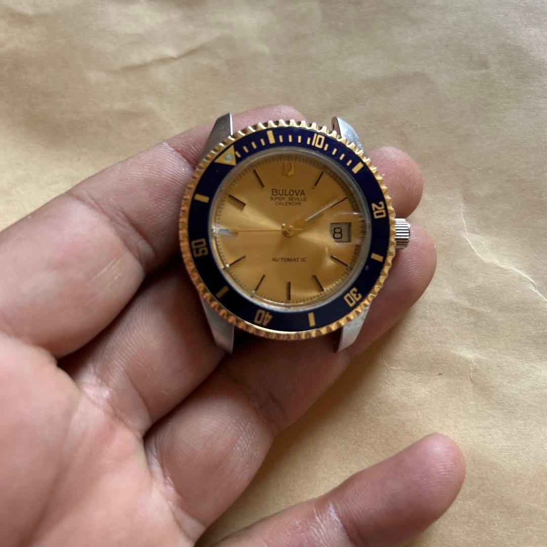 招*猫様 Bulova 自動巻き時計 ゴールド/ブルー