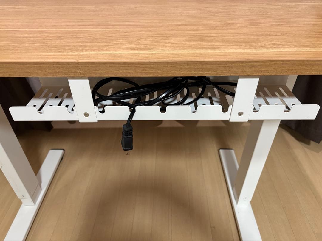 [美品]FlexiSpot 電動昇降デスク ケーブルカゴ・天板付き