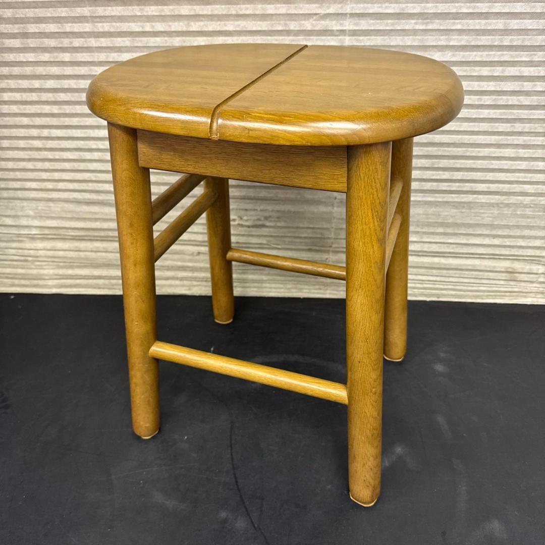 ☆カリモク家具　木製スツール　廃盤モデル　丸イス　刈谷木工　1997年製