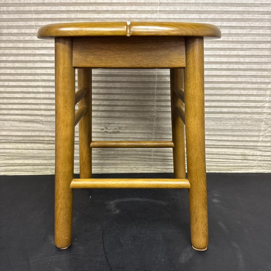 ☆カリモク家具　木製スツール　廃盤モデル　丸イス　刈谷木工　1997年製