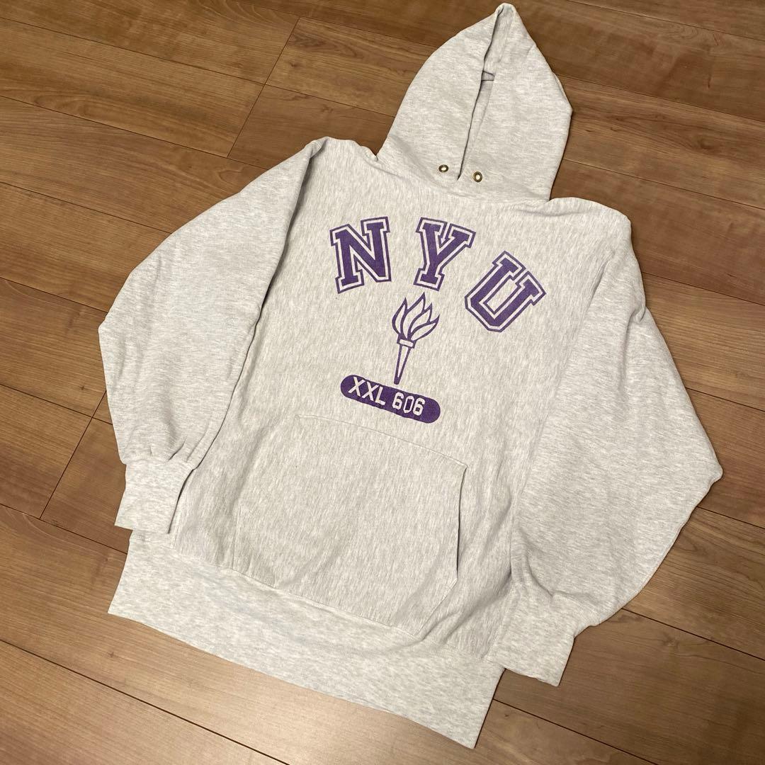 90s champion USA製 NYU フーディ