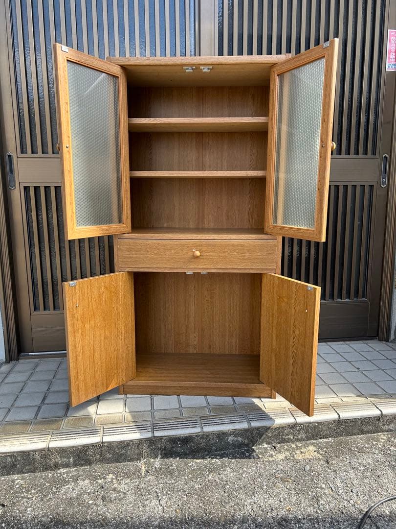 【昭和レトロ・アンティーク】食器棚　カップボード　キャビネット　飾り棚