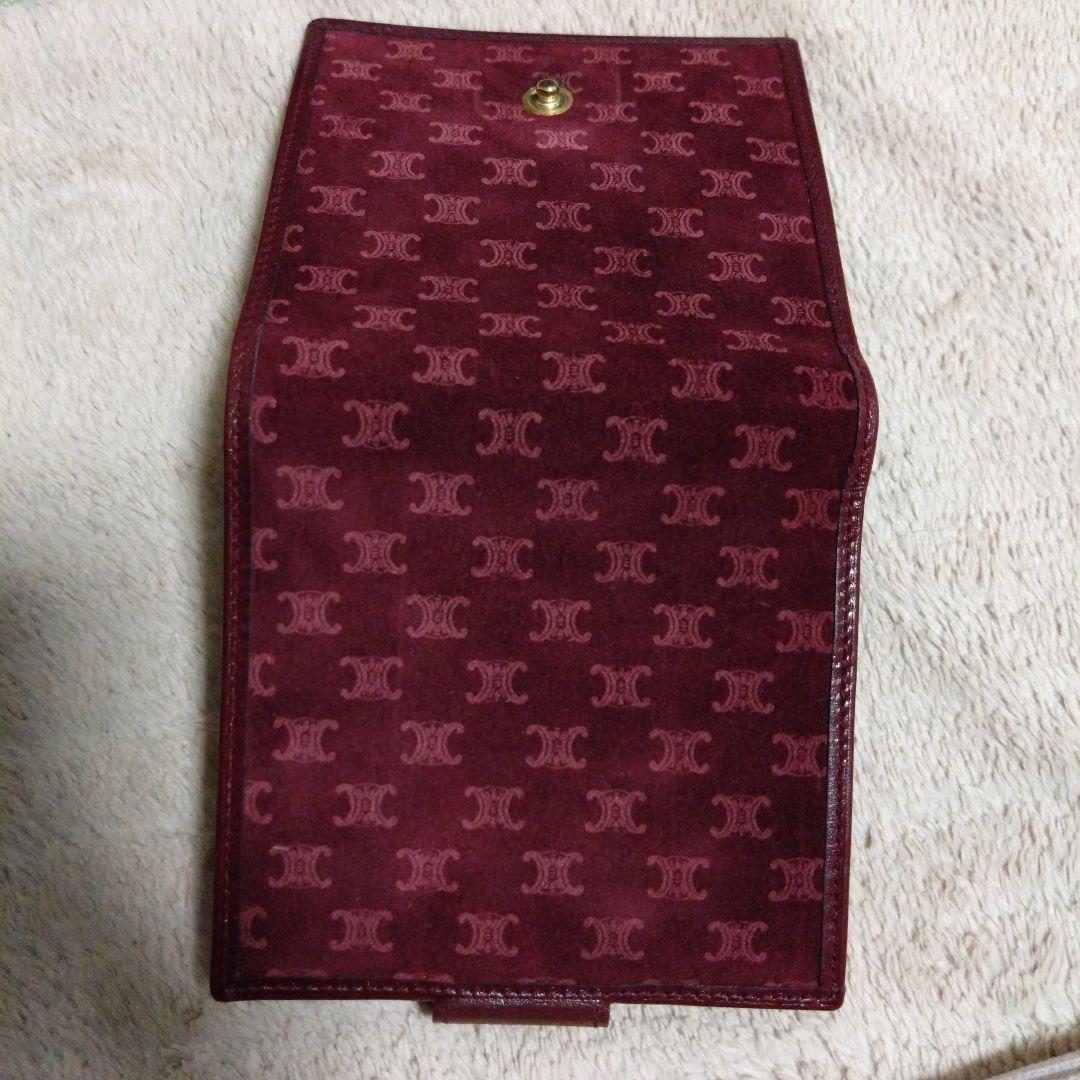 90s CELINE セリーヌ 二つ折り財布 スウェード マカダム コンパクト