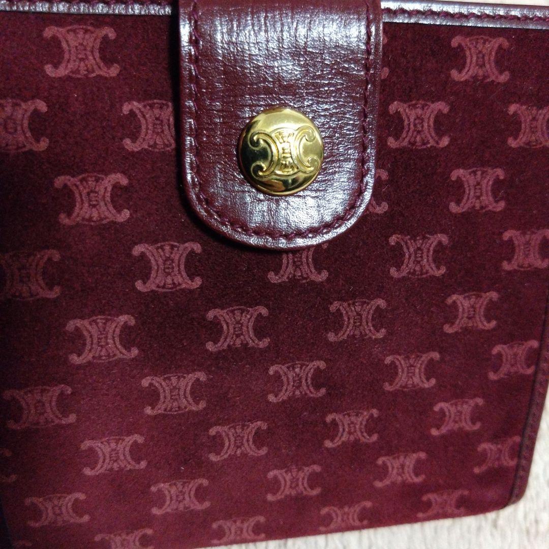 90s CELINE セリーヌ 二つ折り財布 スウェード マカダム コンパクト